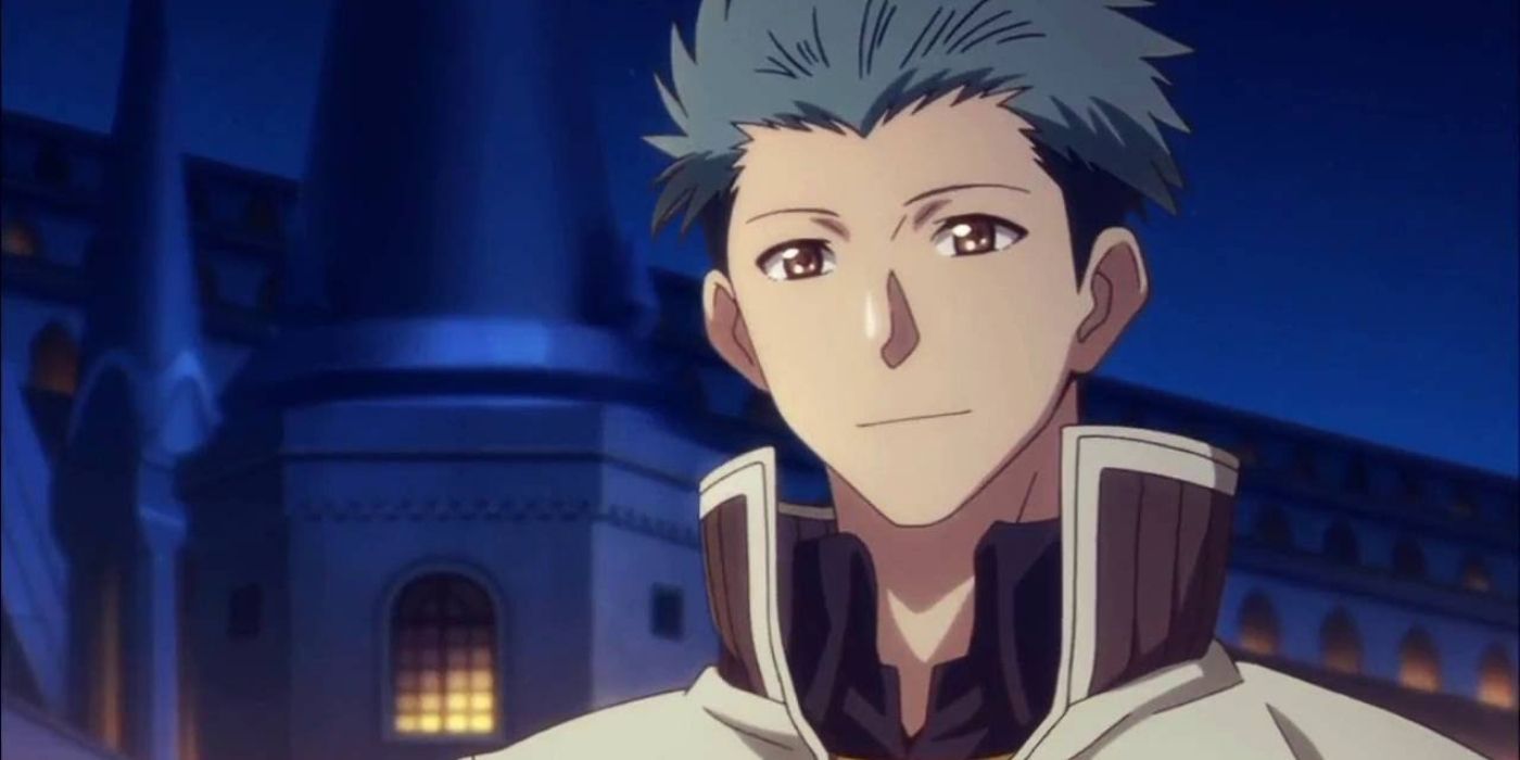 Mitsuhide smiling softly in Snow-White-with-the-Red-Hair