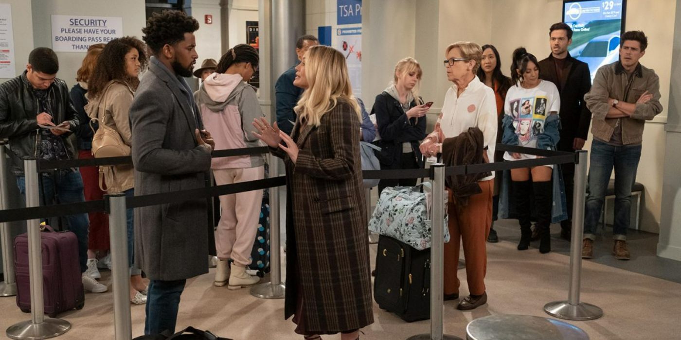 Sophie at the airport talking to Ian in How I Met Your Father