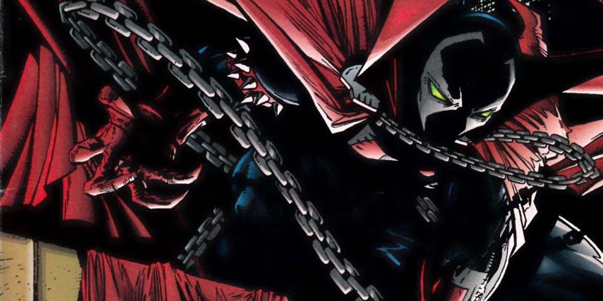 Spawn looms on a rooftop from Spawn #5