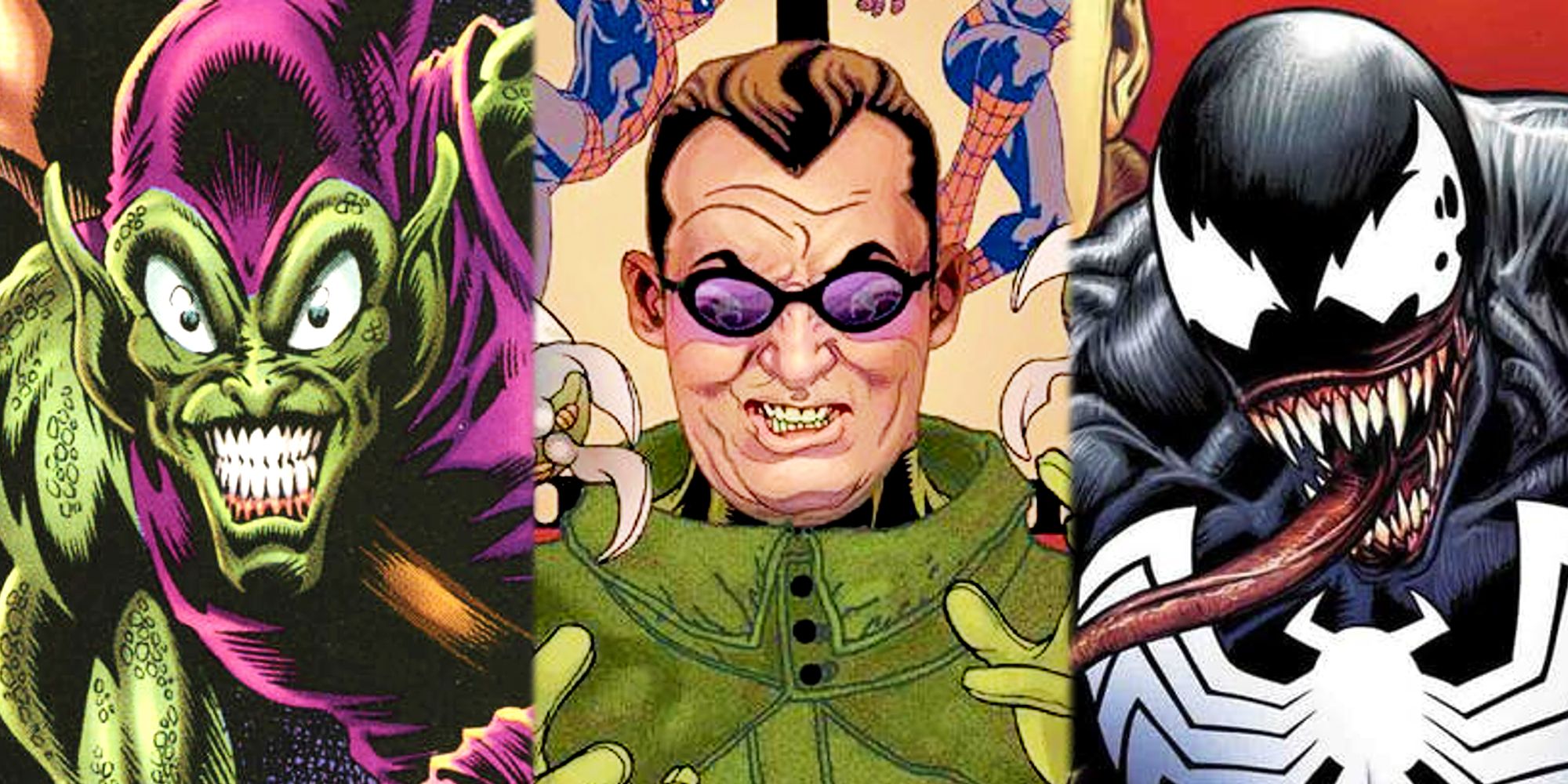 Spider-Man Villains Green Goblin, Doctor Octopus, and Venom