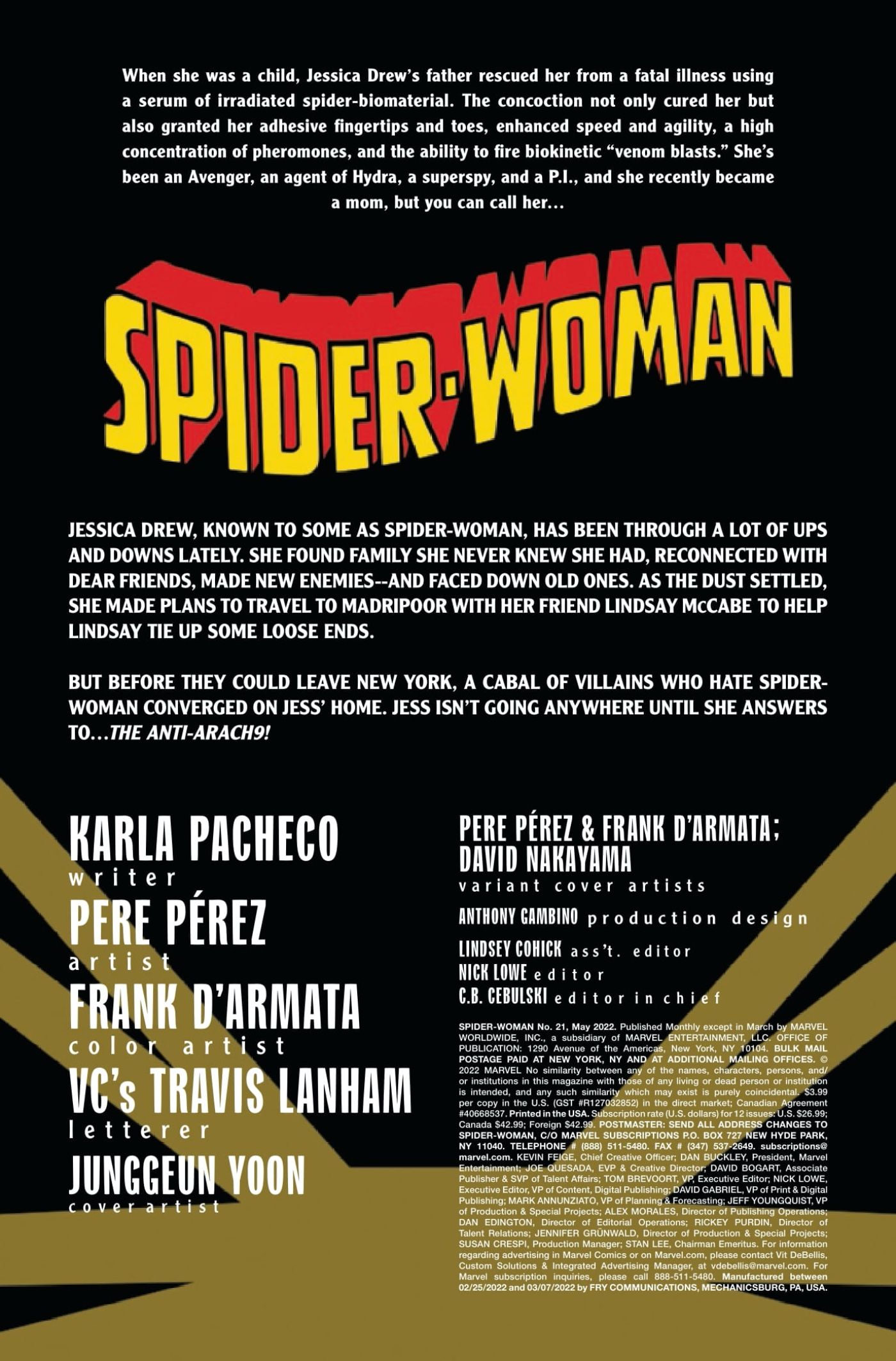 Spider-Woman 21 recap page