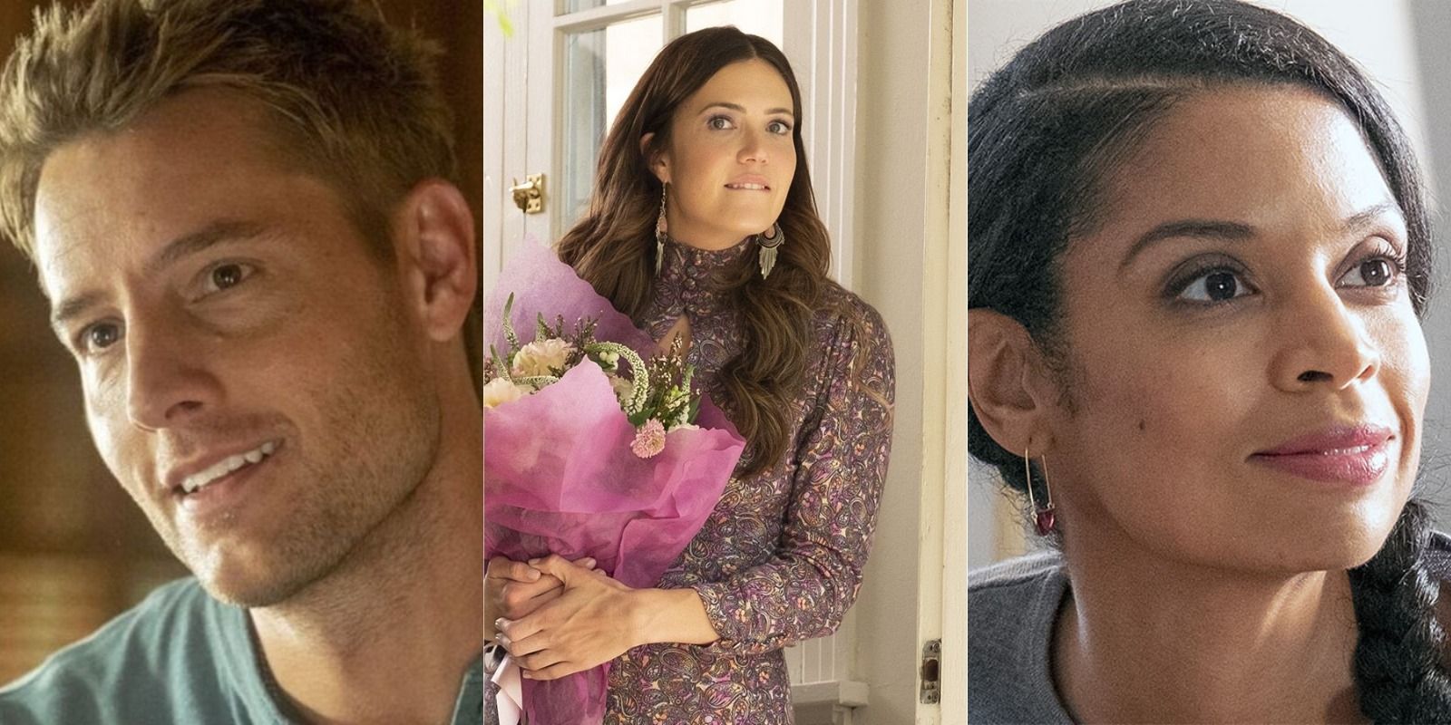Split image of Kevin, Rebecca, and Beth in This Is Us