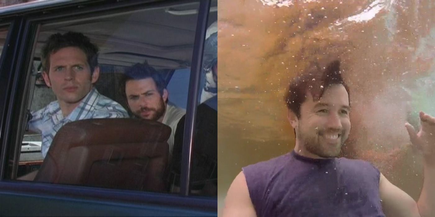 Split image of Dennis & Charlie and Mac in Its Always Sunny In Philidelphia