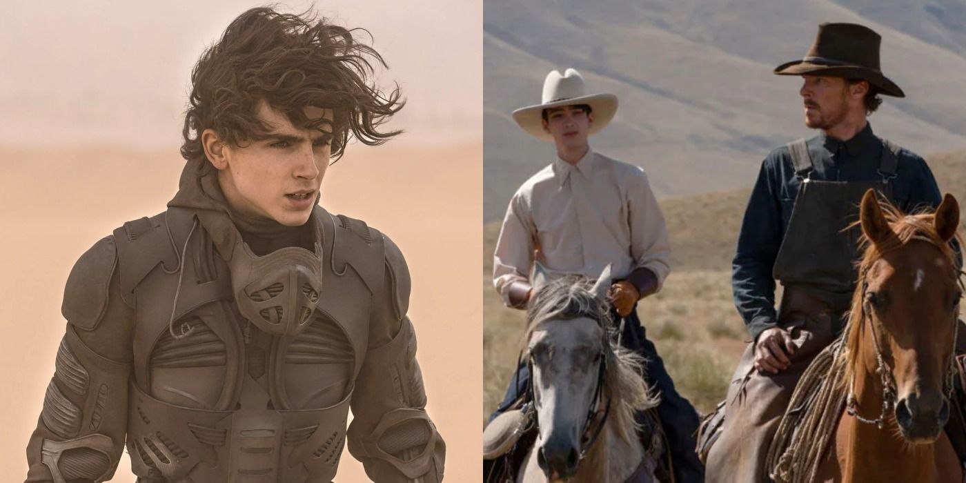 Split image of Dune and The Power of the Dog scenes