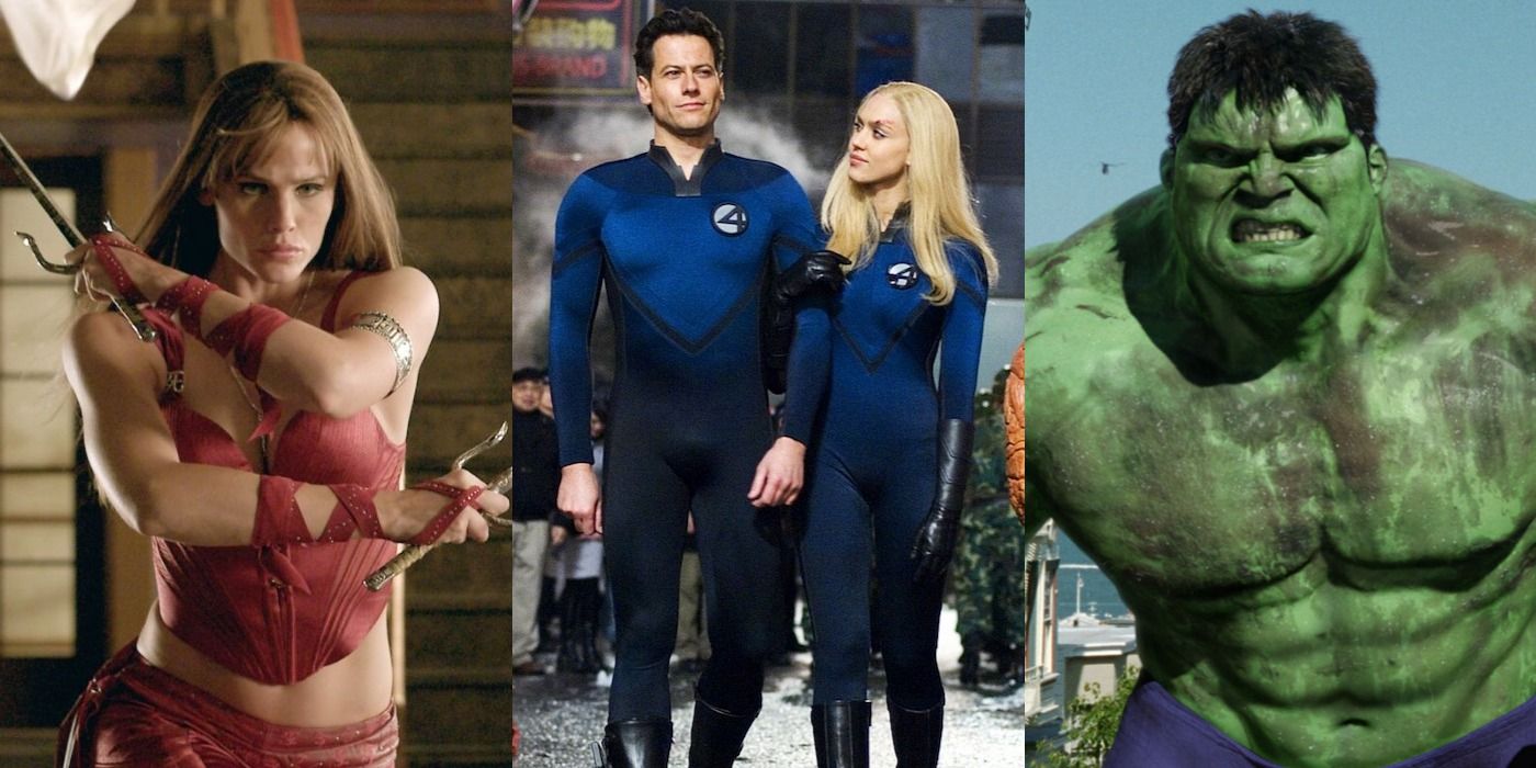 Split image of Elektra, Reed Richards, Sue Storm and Hulk in Marvel Variant feature