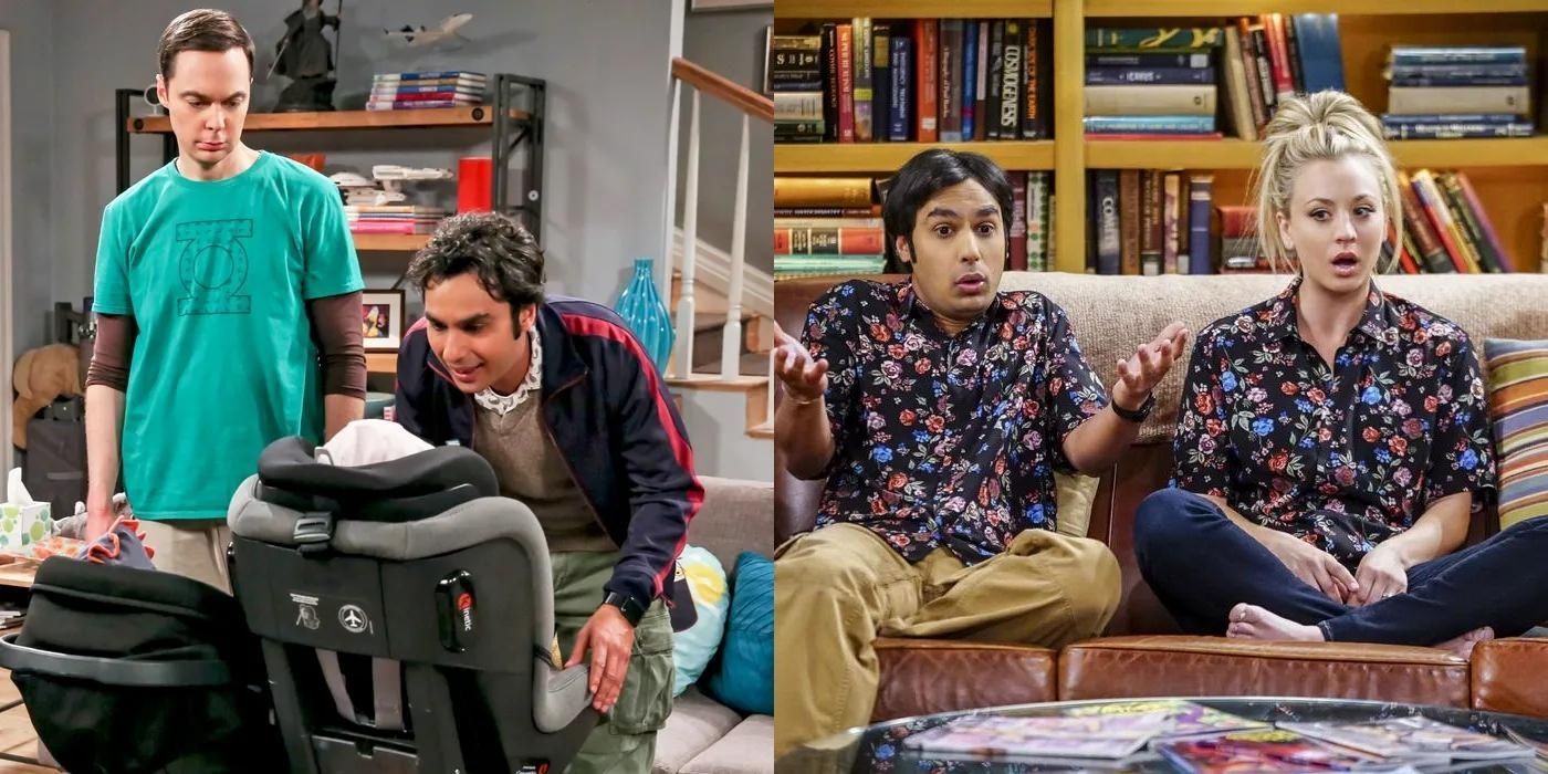 Split image of Raj with Sheldon and Penny on TBBT
