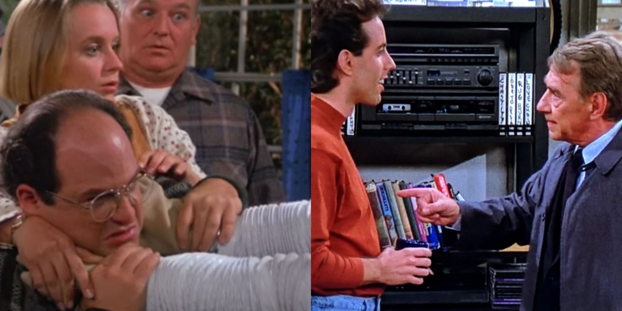 Split image of Seinfeld's the bubble boy and mr. bookman