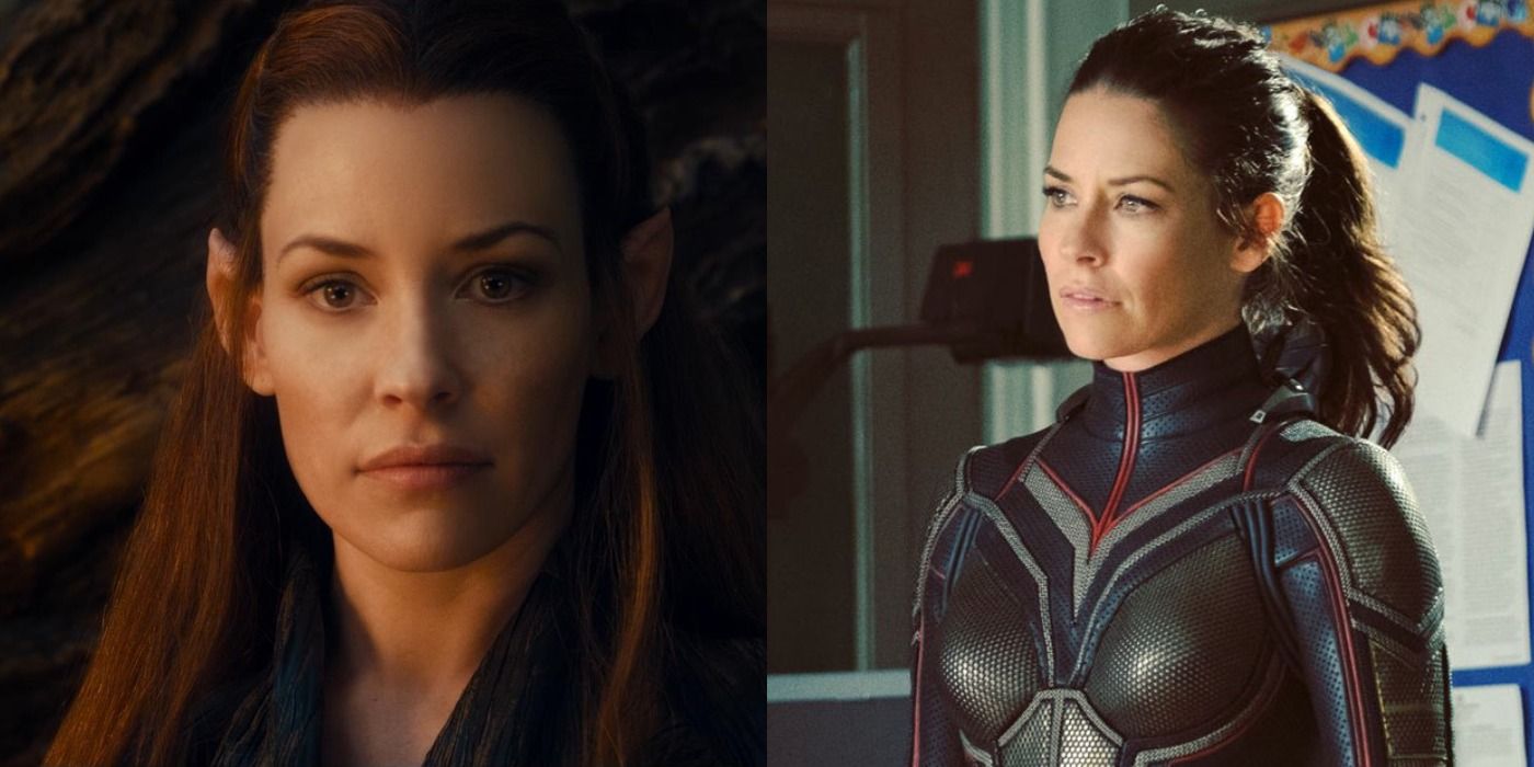 Split images of Evangeline Lily as Tauriel and Wasp