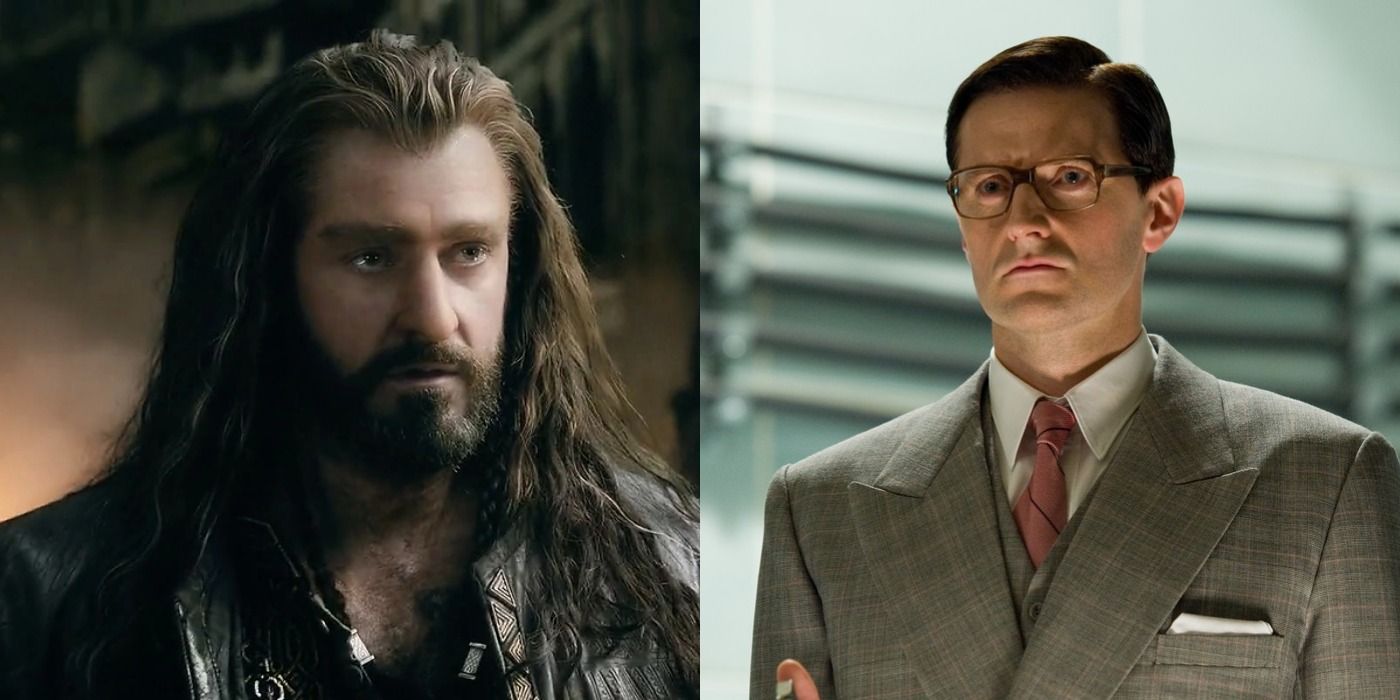 Split images of Richard Armitage as Thorin and Heinz Kruger