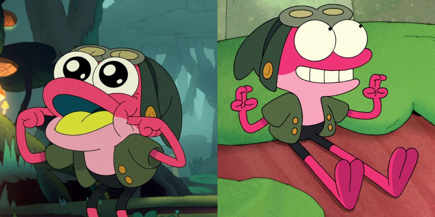 Split Image Of Sprig Plantar From Season 1 And Season 2 of Amphibia
