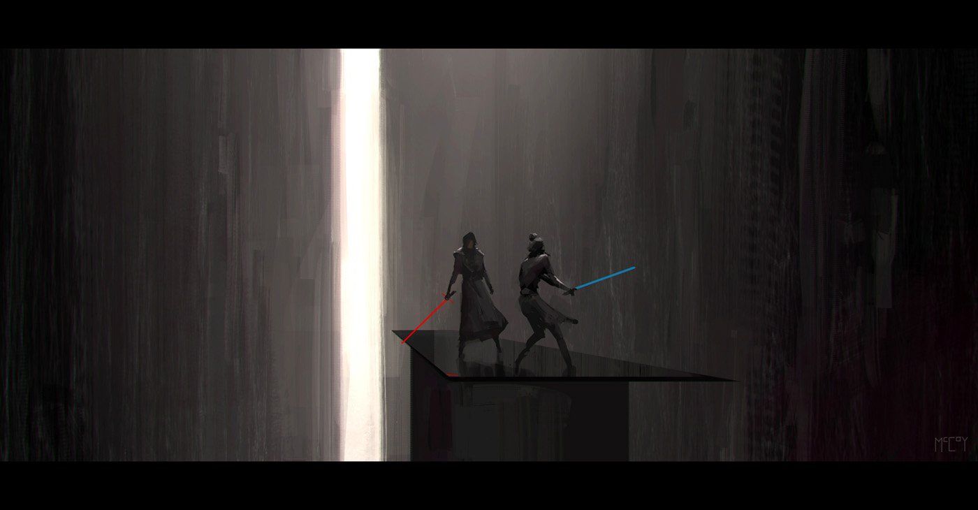 Star Wars Rise of Skywalker Concept Art Kylo Rey Fight