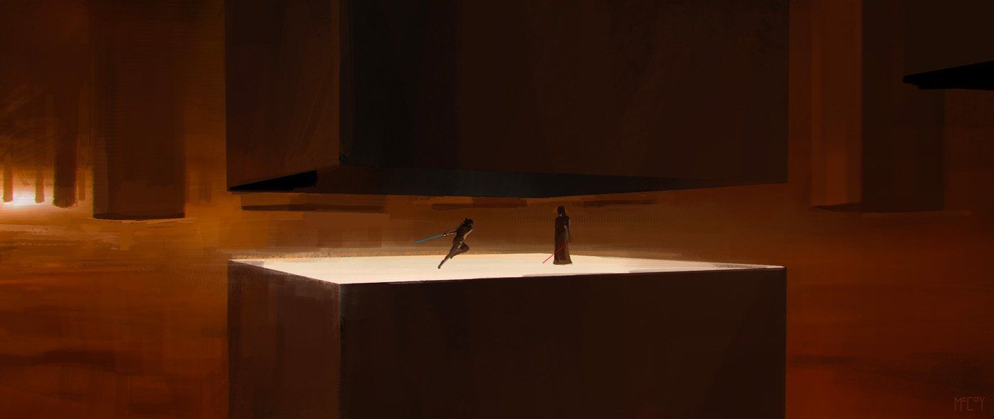 Star Wars Rise of Skywalker Concept Art Kylo Rey Fight