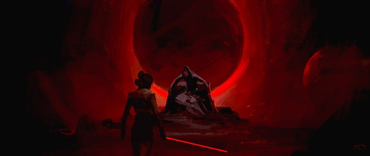 Star Wars Rise of Skywalker Concept Art Kylo Rey Fight
