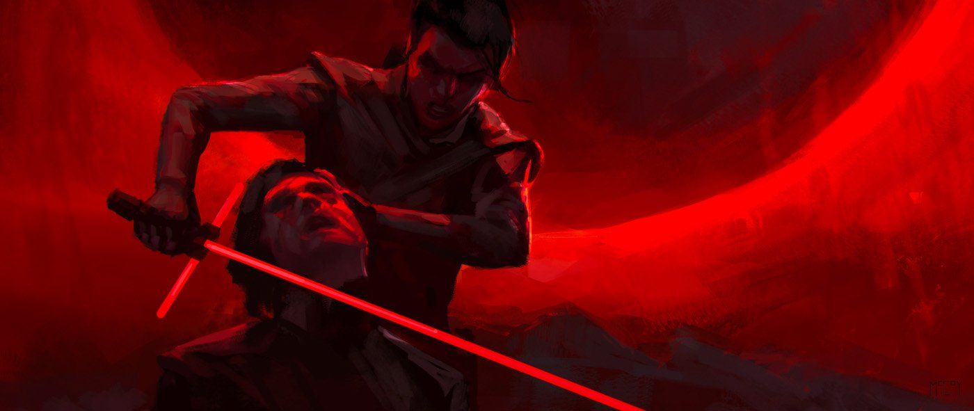 Star Wars Rise of Skywalker Concept Art Kylo Rey Fight