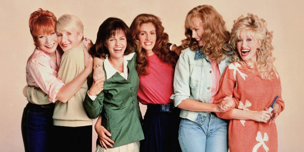 The cast of Steel Magnolias pose for the cover photo.