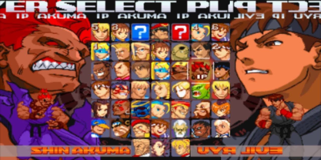 Street Fighter Alpha 3 character select with Evil Ryu