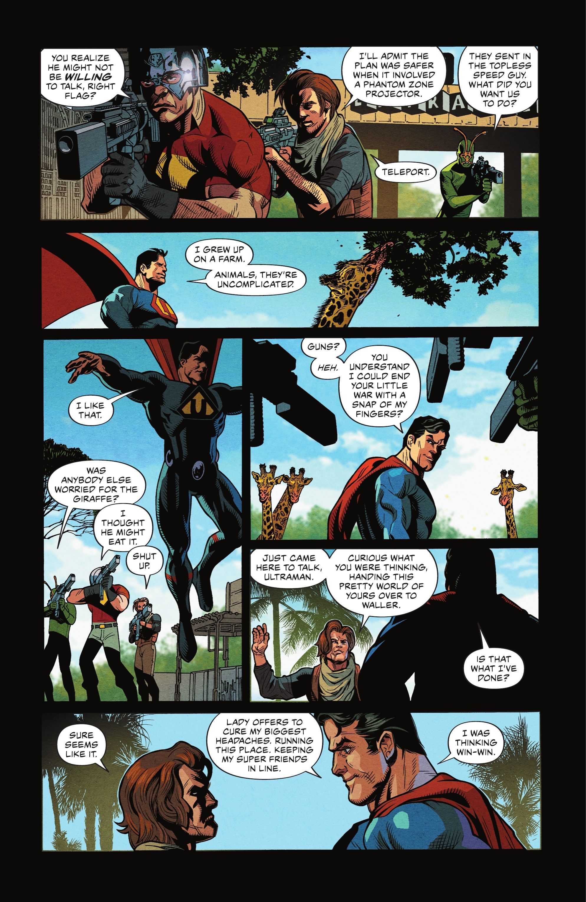 The evil Superman, Ultraman, will not harm animals