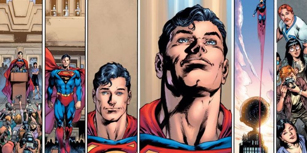 Superman holds a press conference in Superman #18