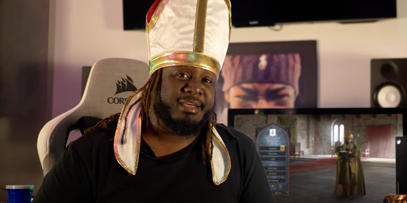 T-Pain wears a regal hat for Crusader Kings 3 video