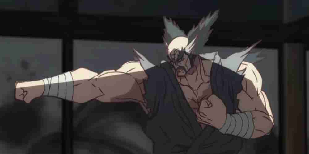 Heihachi doing one of his signature moves in Tekken Bloodline.