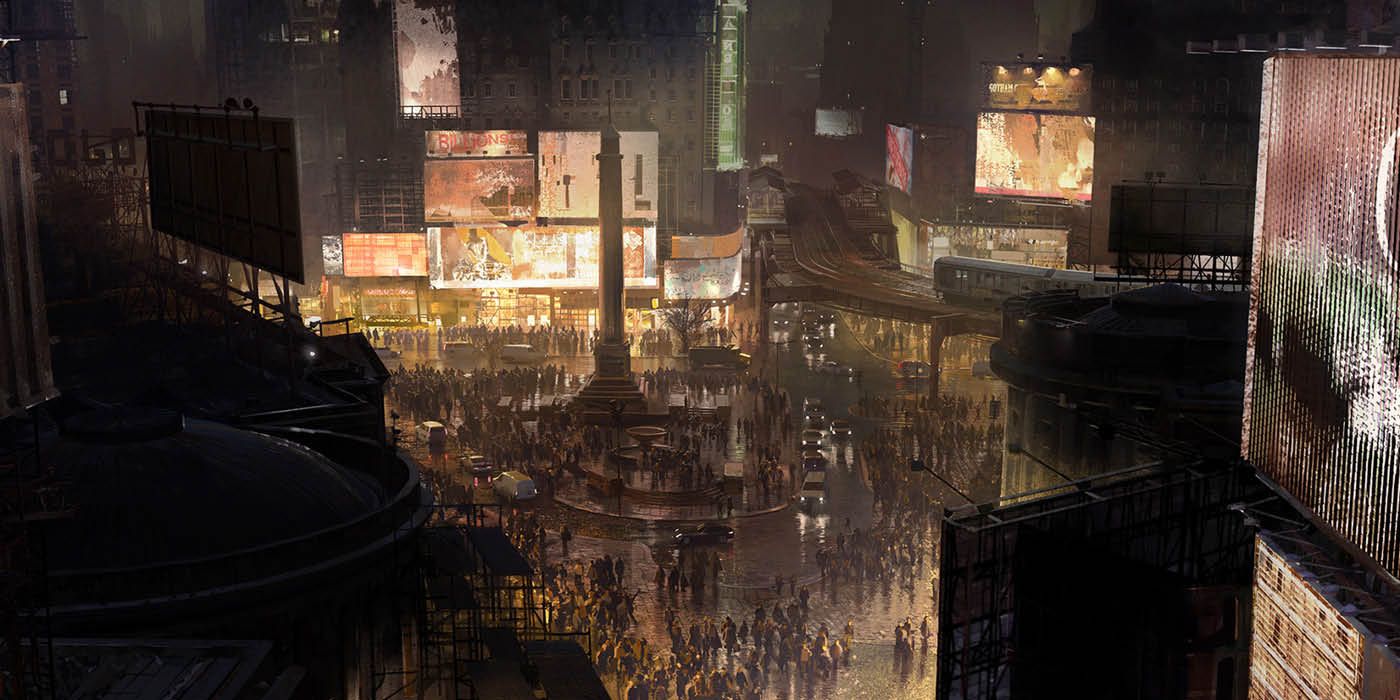 The Batman Concept Art Showcases Gotham City Shadow-Filled Nightlife