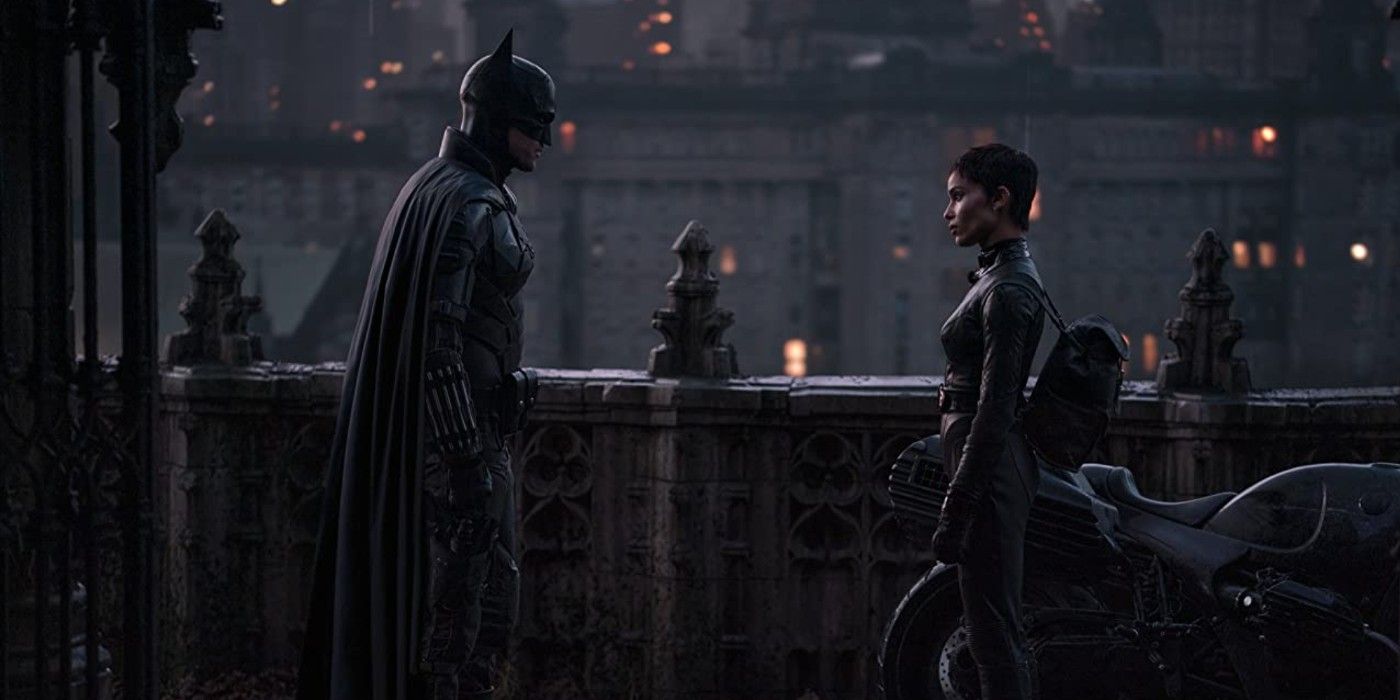 Image of Batman and Catwoman talking from The Batman