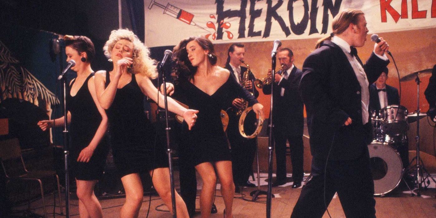 The band on stage in The Commitments