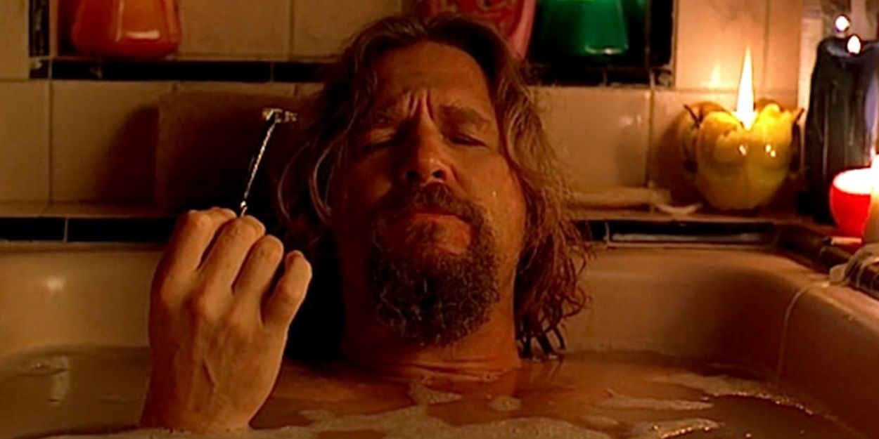 The Dude smoking in the bath in The Big Lebowski