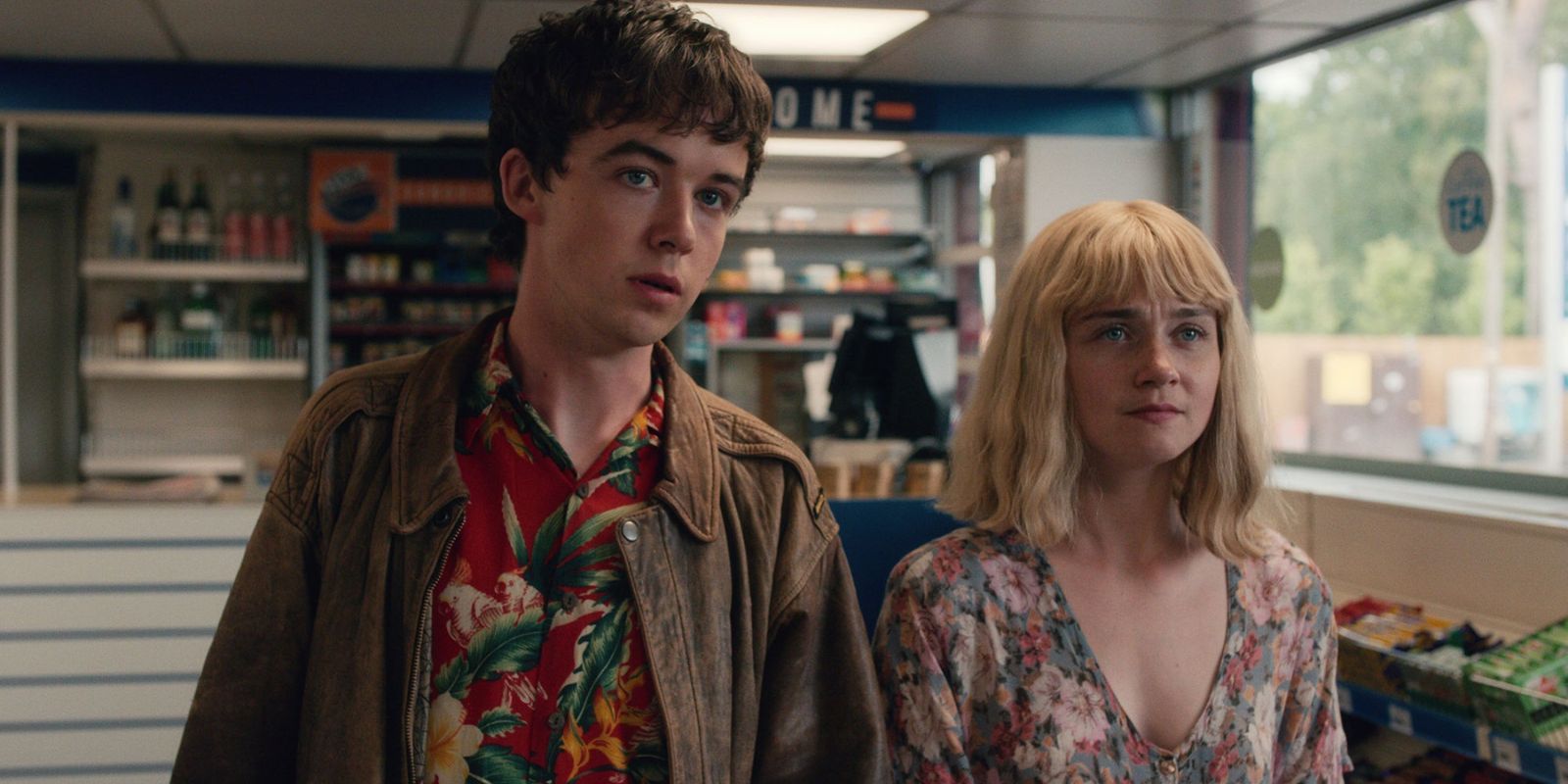James and Alyssa stand in a store in The End of The F***ing World