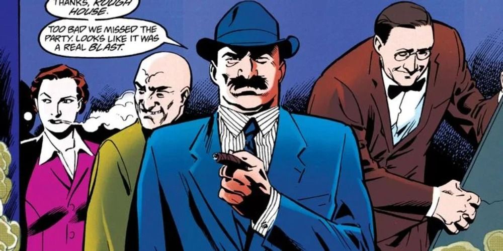 The Intergang walks into the Iceberg Lounge in DC comics