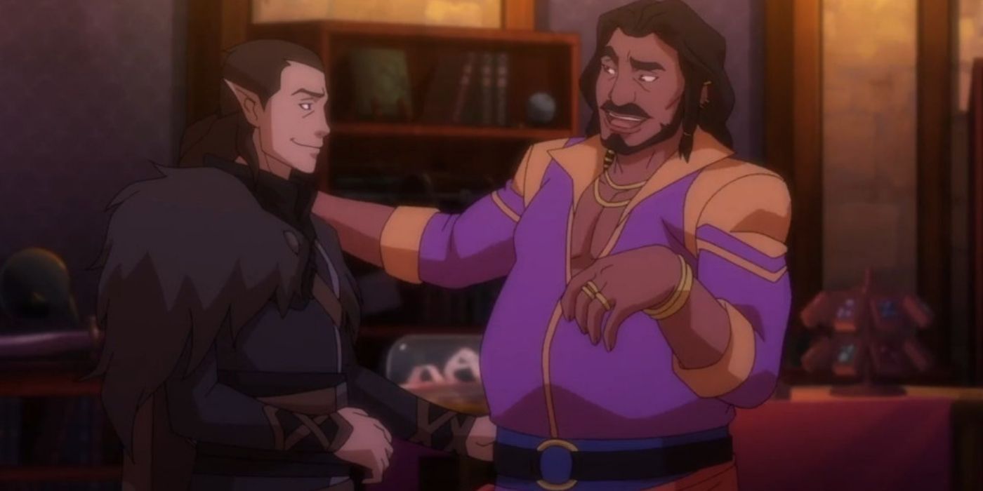 Vax and Gilmore talking in The Legend of Vox Machina