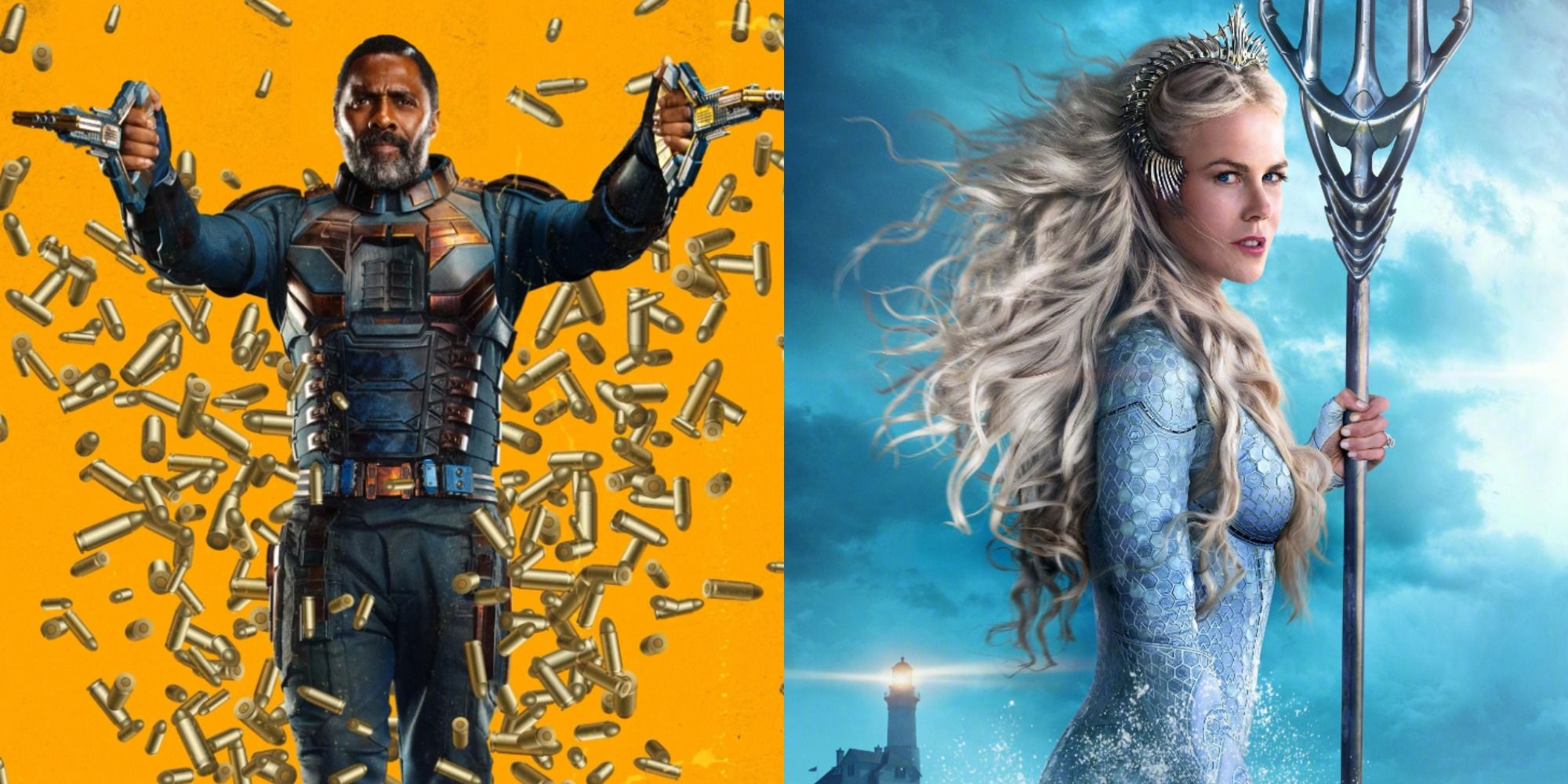 Split image showing posters for Bloodsport in TSS and Atlanna in Aquaman