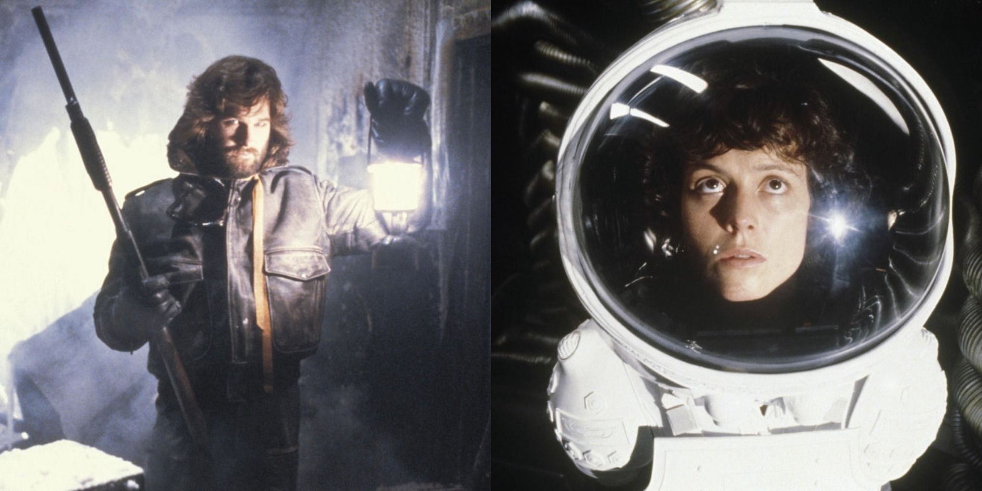 Split image showing MacReady in The Thing and Ripley in Alien