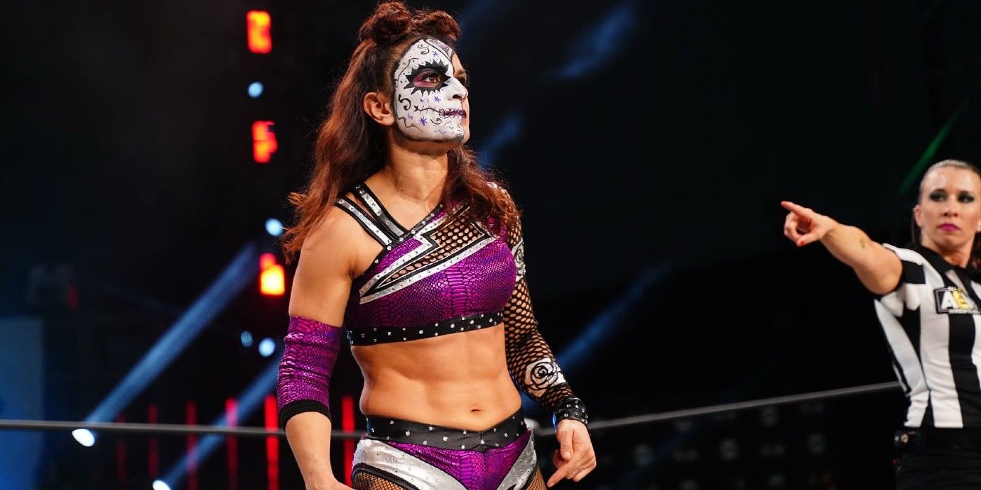 Thunder Rosa in face paint in AEW