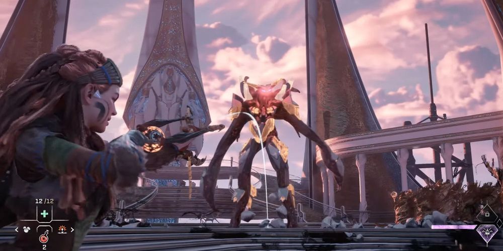 Aloy fights Tilda in Horizon Forbidden West