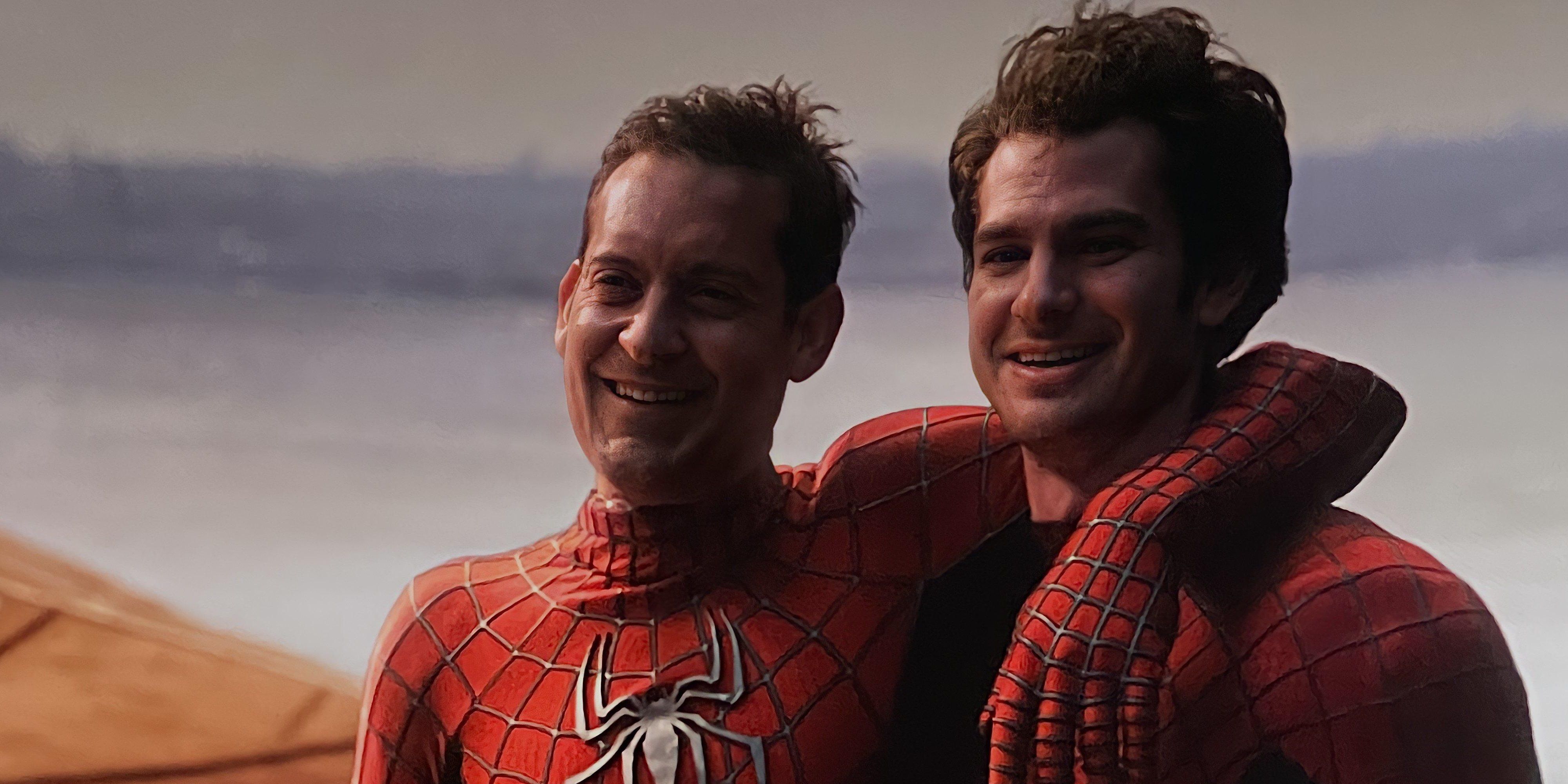 Tobey Maguire and Andrew Garfield as Peter-Two and Peter-Three in Spider-Man No Way Home