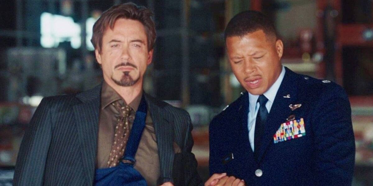 Tony and Rhodey in Iron Man