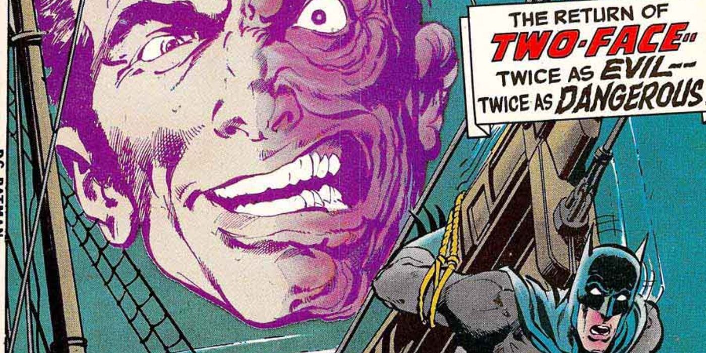 Two-Face appears on the cover of Batman 234 comic book.