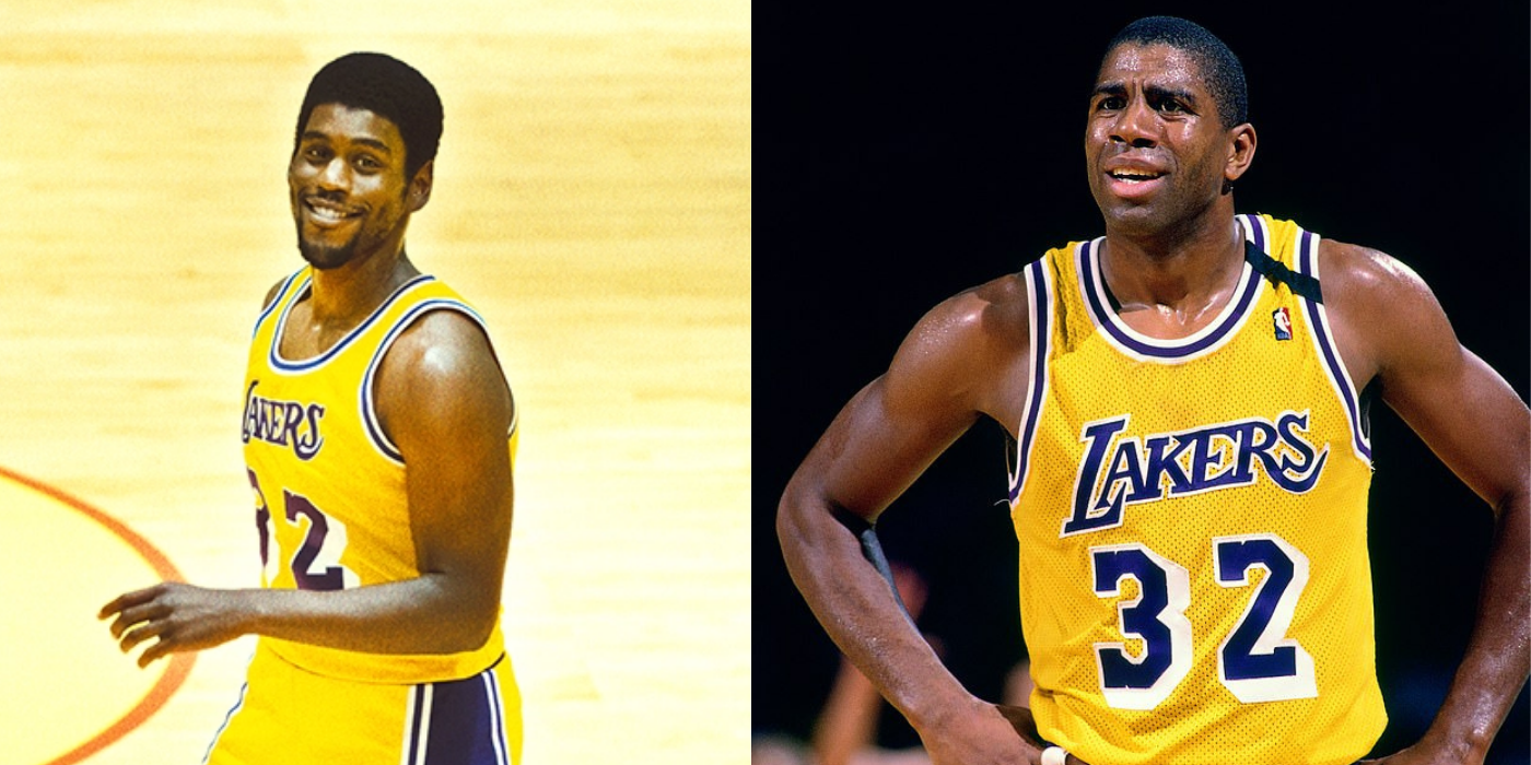 Quincy Isaiah and Magic Johnson side by side.