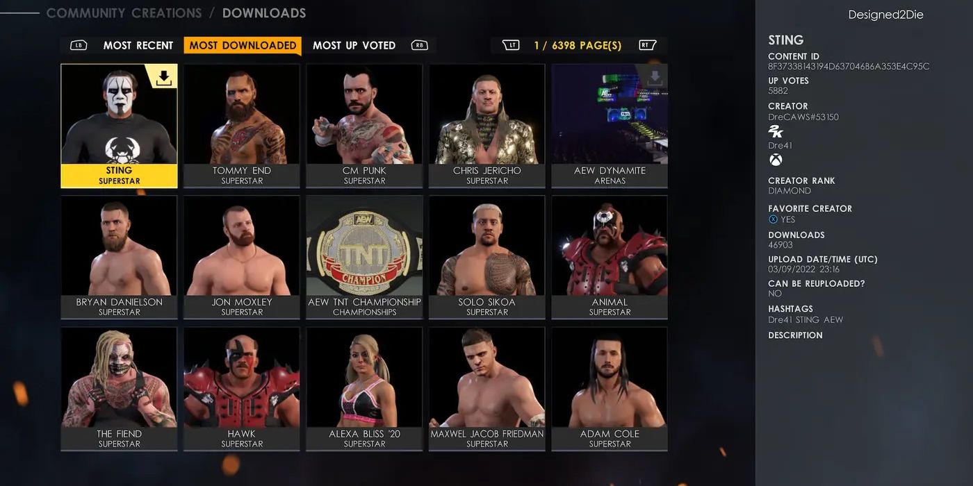 Downloading Community Creations On WWE 2K22