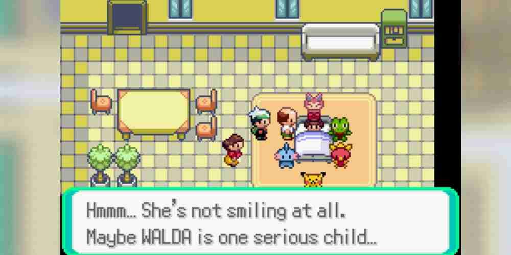In Pokemon Emerald, the player talks to the parent of the sick girl.