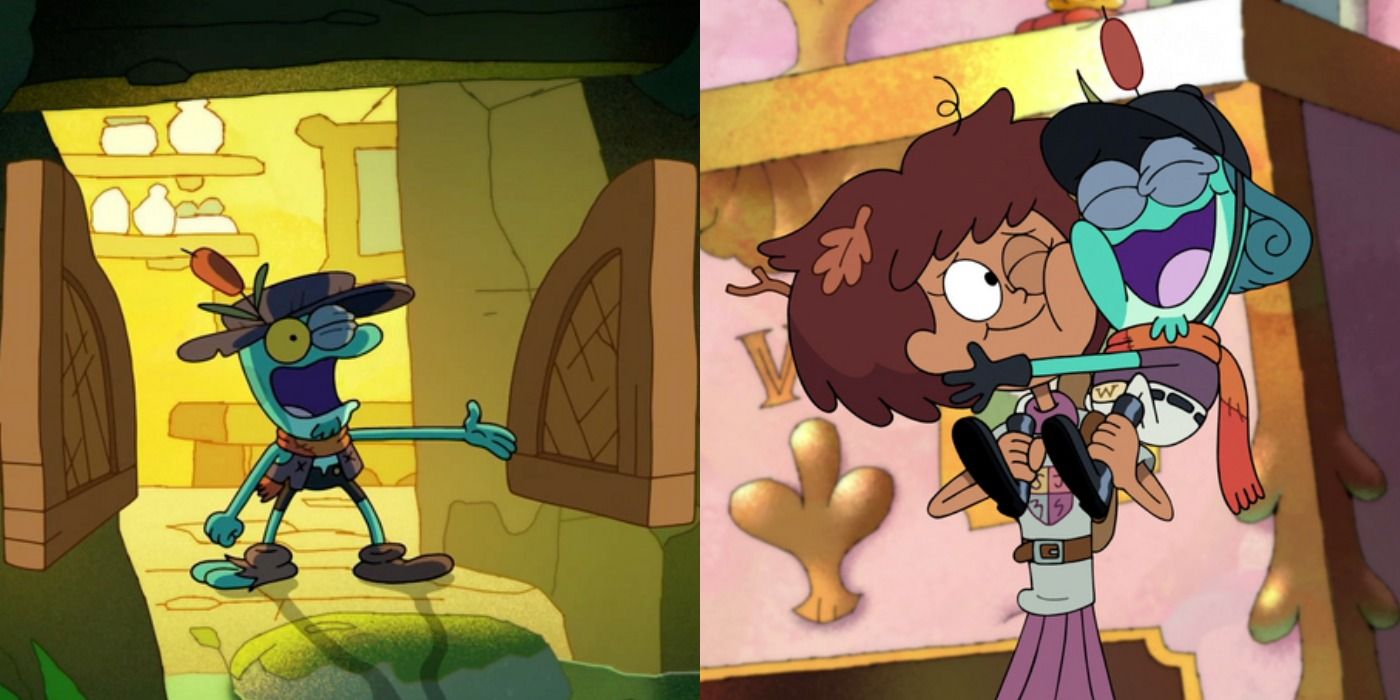 Split Image Of Wally Ribbiton From Season 1 and Season 2 Of Amphibia