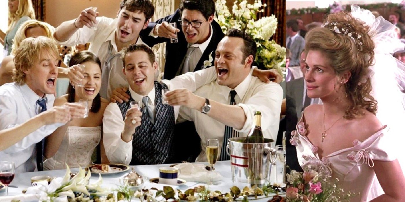 Split image of scenes from Wedding Crashers and Steel Magnolias