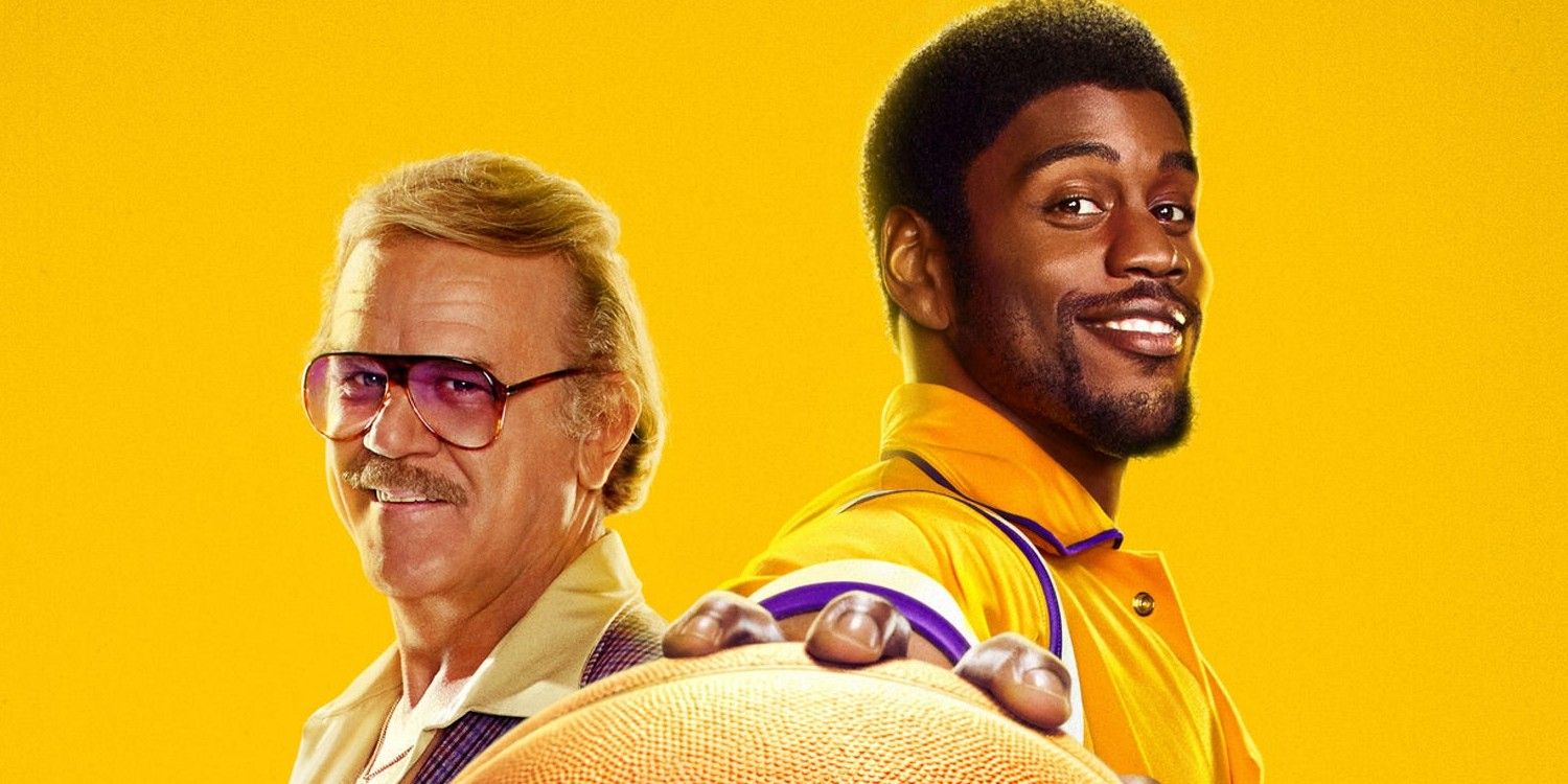 Dr. Buss and Magic Johnson stand back to back in Winning Time 
