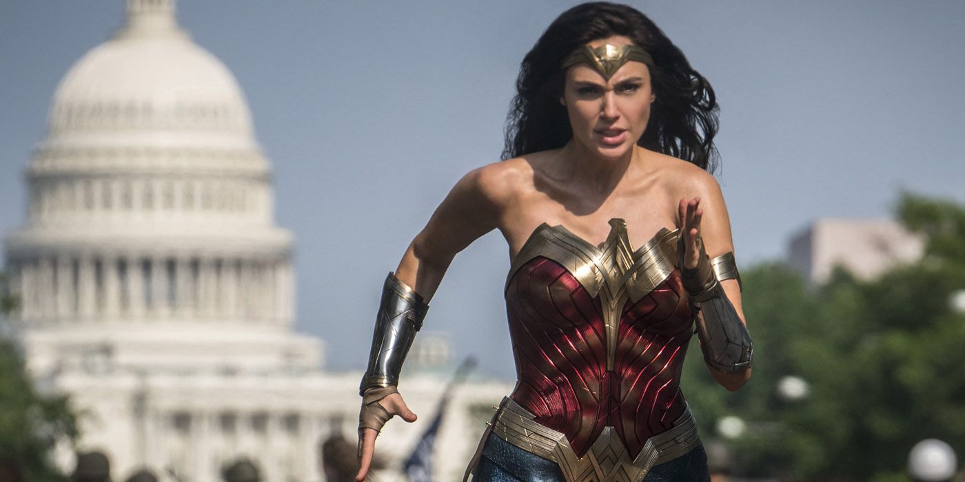 Wonder Woman running in Washington DC.