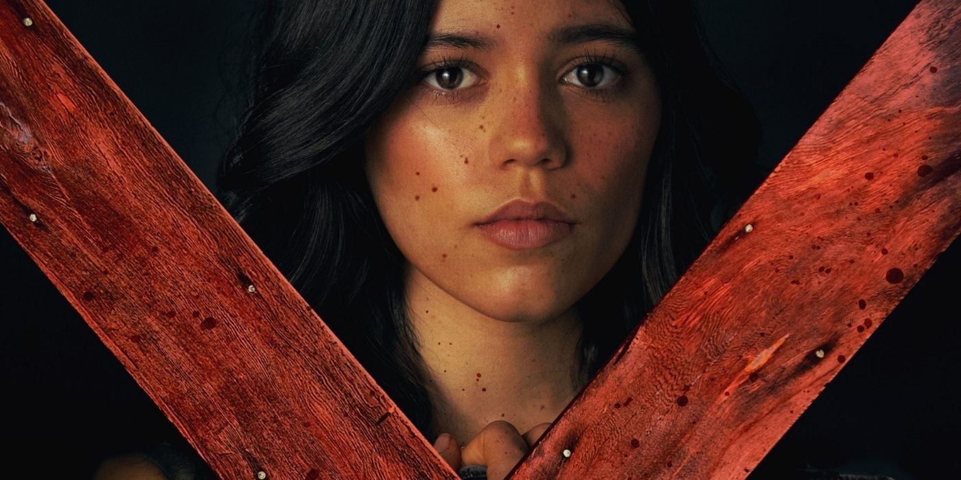 Jenna Ortega in a poster for the movie X