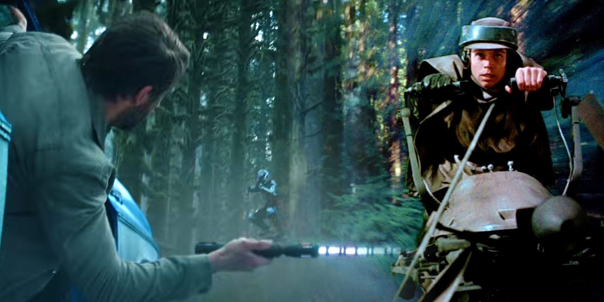 The Adam Project endor chase, return of the jedi