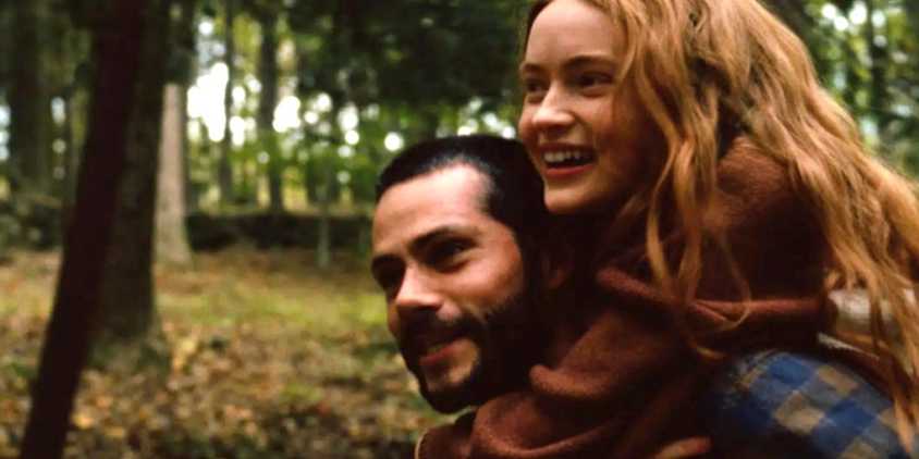 Sadie Sink being carried on Dylan O'Brien's back in the All Too Well music video