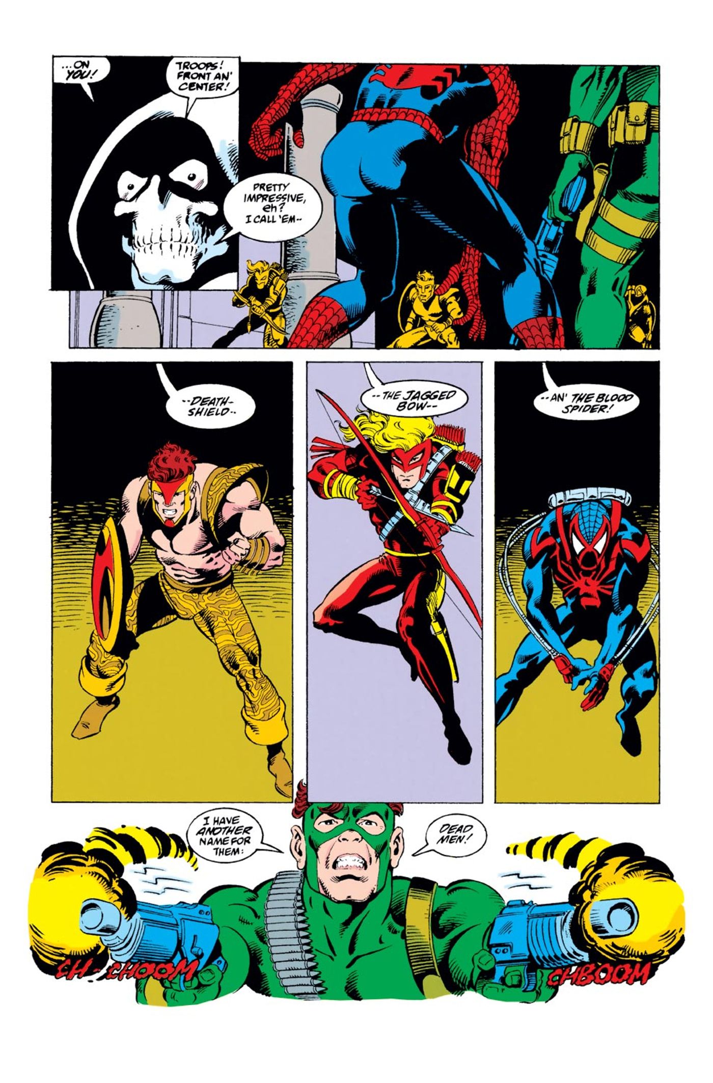 Spider-Man fights Taskmaster's dark Avengers.