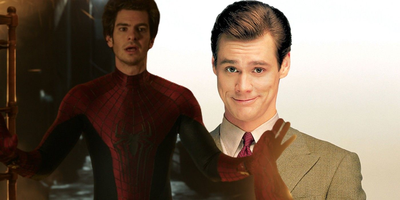 andrew garfield in spider-man no way home and jim carrey in liar liar